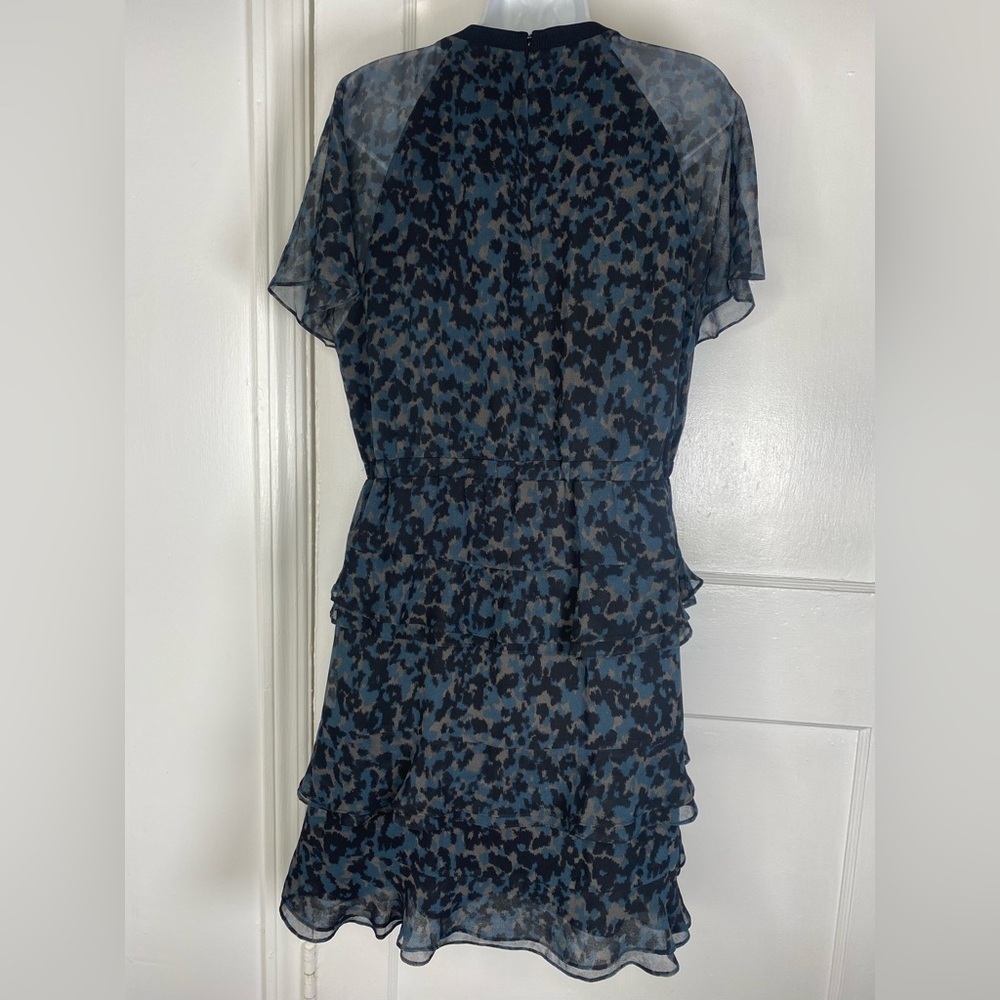 MADEWELL Blue and Black Women's Tiered Ruffle Dress - Picture 7 of 8